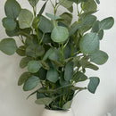 ARRANJO ALTO DE CERÂMICA BRANCO COM EUCALIPTOS VERDE CLARO 62AX32L/CM