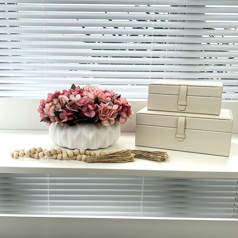 ARRANJO ANDREZA COM HORTÊNSIAS ROSADAS 14AX25L/CM