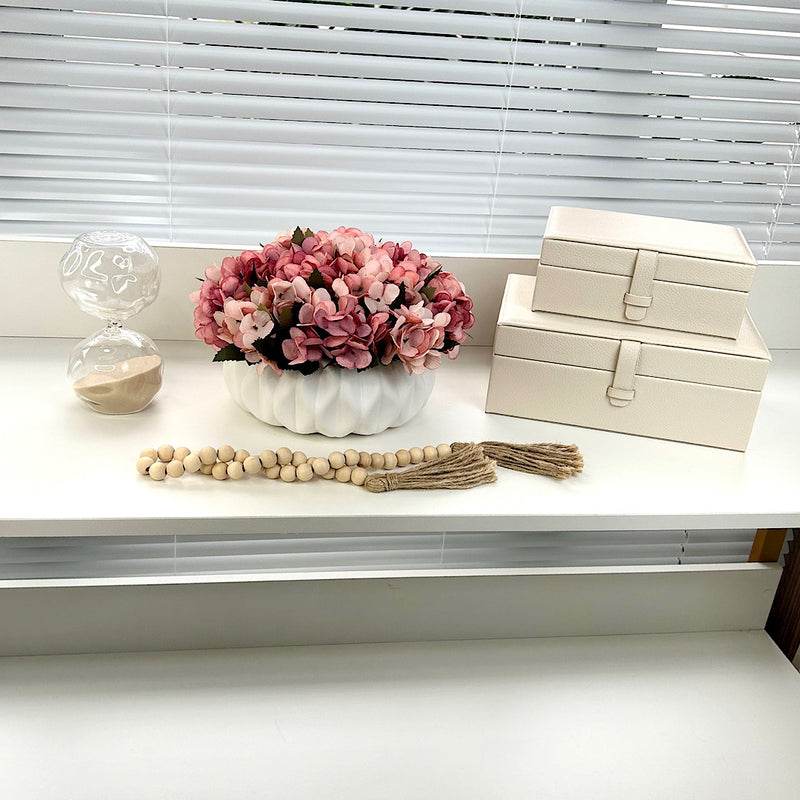 ARRANJO ANDREZA COM HORTÊNSIAS ROSADAS 14AX25L/CM