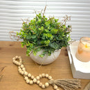 ARRANJO  BOLINHA NO VASO DE CERÂMICA BRANCO COM VERDINHOS 25AX26L/CM