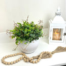 ARRANJO  BOLINHA NO VASO DE CERÂMICA BRANCO COM VERDINHOS 25AX26L/CM