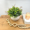 ARRANJO  BOLINHA NO VASO DE CERÂMICA BRANCO COM VERDINHOS 25AX26L/CM