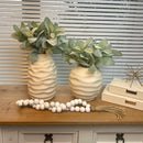 ARRANJO FORMATO ORGÂNICO COM FOLHAS VERDES CLARAS AVELUDADAS 32X28L/CM