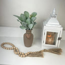 ARRANJO GARRAFA SEVILHA M CAPUCCINO COM FOLHAS VERDES AVELUDADS E CORAÇÃO 30AX18L/CM