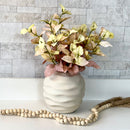 ARRANJO MELINA NO VASO ORGÂNICO OFF WHITE COM FOLHAS OUTONADAS 40AX29L/CM