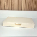 CAIXA P EM MDF COM REVESTIMENTO EM PU OFF WHITE