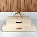 CAIXA P EM MDF COM REVESTIMENTO EM PU OFF WHITE