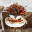 CENTRO DE MESA M BRANCO FOSCO COM FOLHAGENS OUTONADAS 25AX40L/CM