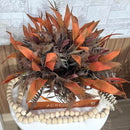 CENTRO DE MESA M BRANCO FOSCO COM FOLHAGENS OUTONADAS 25AX40L/CM