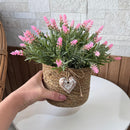 CESTINHO CARLA COM LAVANDAS ROSA E CORAÇÃO 24AX20L/CM