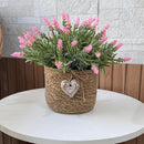 CESTINHO CARLA COM LAVANDAS ROSA E CORAÇÃO 24AX20L/CM