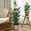 CESTO FER EM PALHA NATURAL COM ÁRVORE DE BAMBU E CORAÇÕES 1,10AX47L/CM