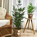 CESTO FER EM PALHA NATURAL COM ÁRVORE DE BAMBU E CORAÇÕES 1,10AX47L/CM