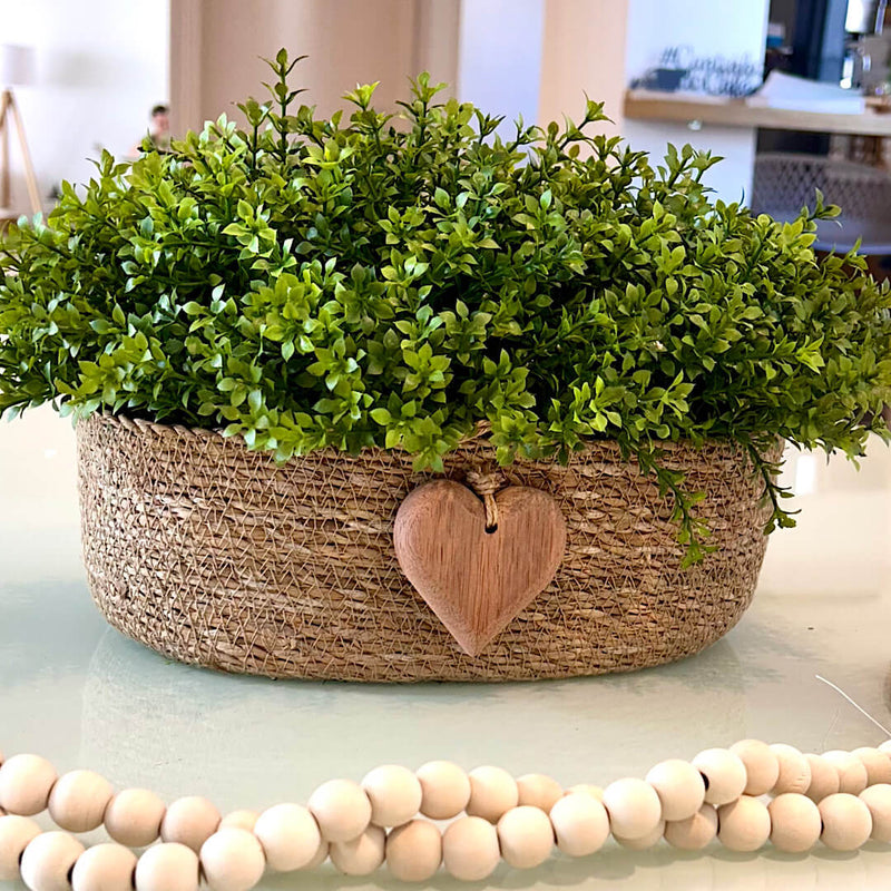 CESTO DANIELA COM VERDINHOS E CORAÇÃO 21AX35L/CM