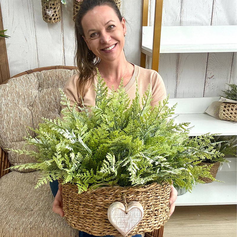 CESTO VIVIAN GG COM SAMAMBAIAS VERDE CLARAS 34AX58L/CM