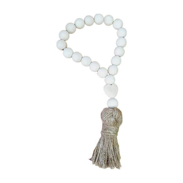 COLAR DECORATIVO DE MADEIRA COM CORAÇÃO 29CM