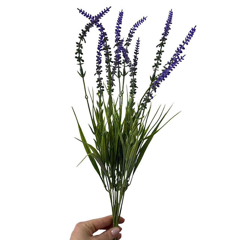 GALHO DE LAVANDAS COM FOLHAS VERDES 44CM