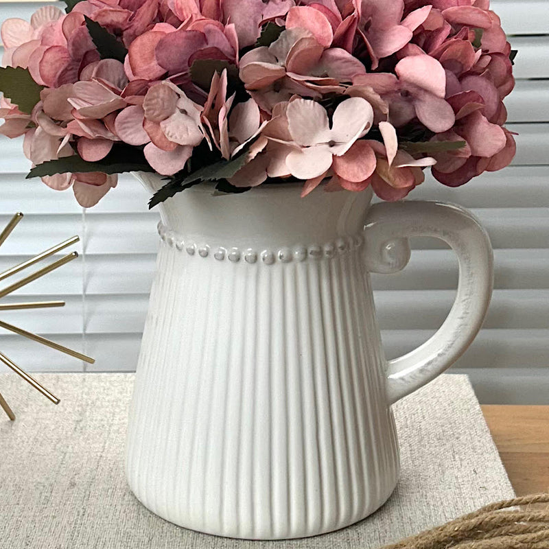 JARRO FARMHOUSE COM HORTÊNSIAS ROSA 23AX20L/CM