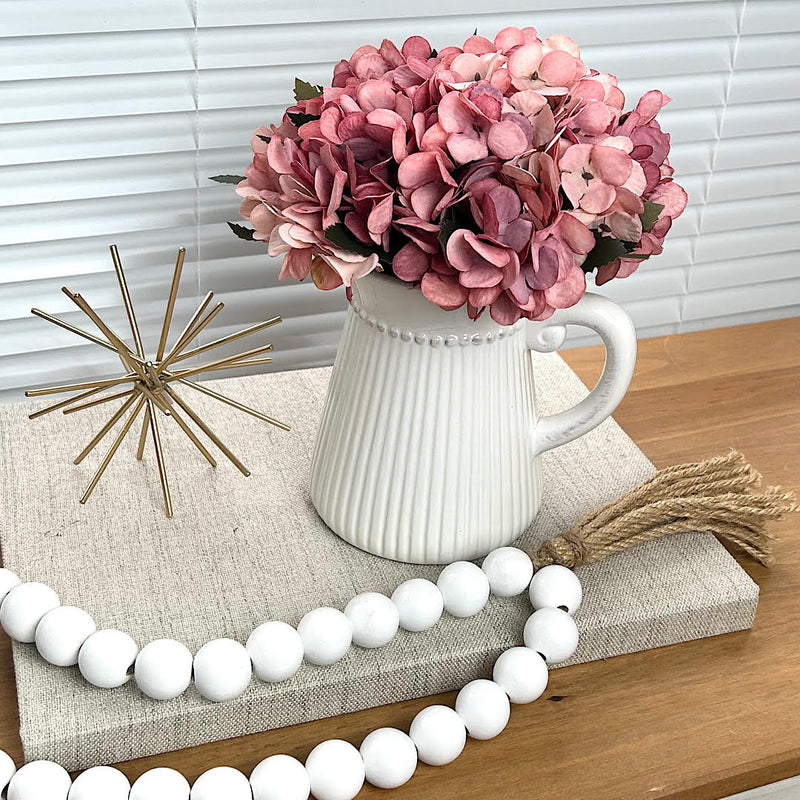 JARRO FARMHOUSE COM HORTÊNSIAS ROSA 23AX20L/CM