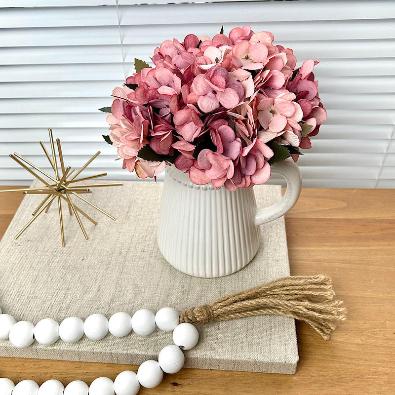 JARRO FARMHOUSE COM HORTÊNSIAS ROSA 23AX20L/CM