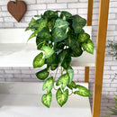 PENDENTE SOFIA COM FOLHAGENS VERDES NO CACHEPÔ DE PALHA 37AX25L/CM