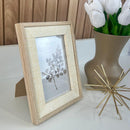 PORTA RETRATO MADEIRA E LINHO 15X20