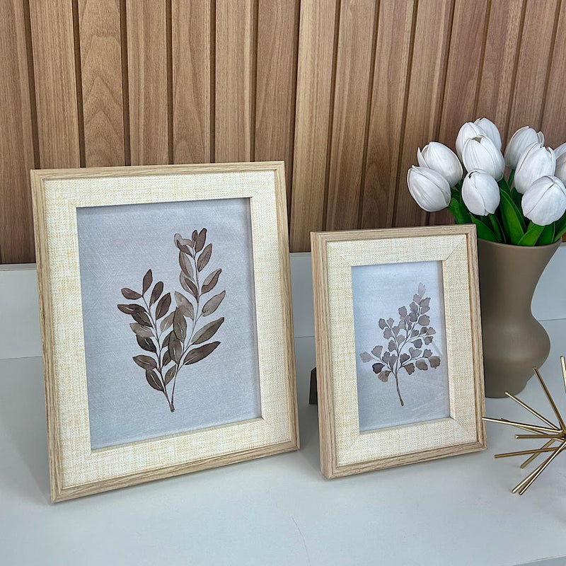 PORTA RETRATO MADEIRA E LINHO 15X20