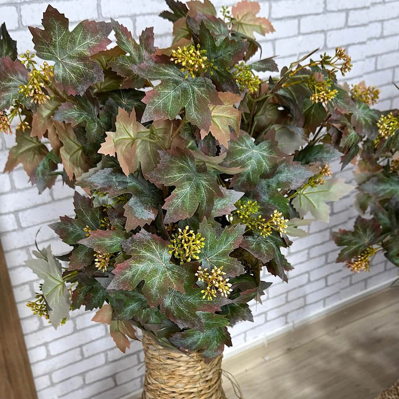 VASO DE CHÃO EM PALHA NATURAL G COM HASTES DE VIDEIRA 1,05AX40L/CM