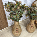 VASO DE CHÃO EM PALHA NATURAL G COM HASTES DE VIDEIRA 1,05AX40L/CM