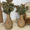 VASO DE CHÃO EM PALHA NATURAL G COM HASTES DE VIDEIRA 1,05AX40L/CM