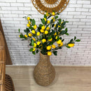 VASO DE PALHA NATURAL M COM HASTES DE LIMÃO SICILIANO 1,00 AX34L/CM