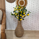 VASO DE PALHA NATURAL M COM HASTES DE LIMÃO SICILIANO 1,00 AX34L/CM