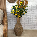 VASO DE PALHA NATURAL M COM HASTES DE LIMÃO SICILIANO 1,00 AX34L/CM